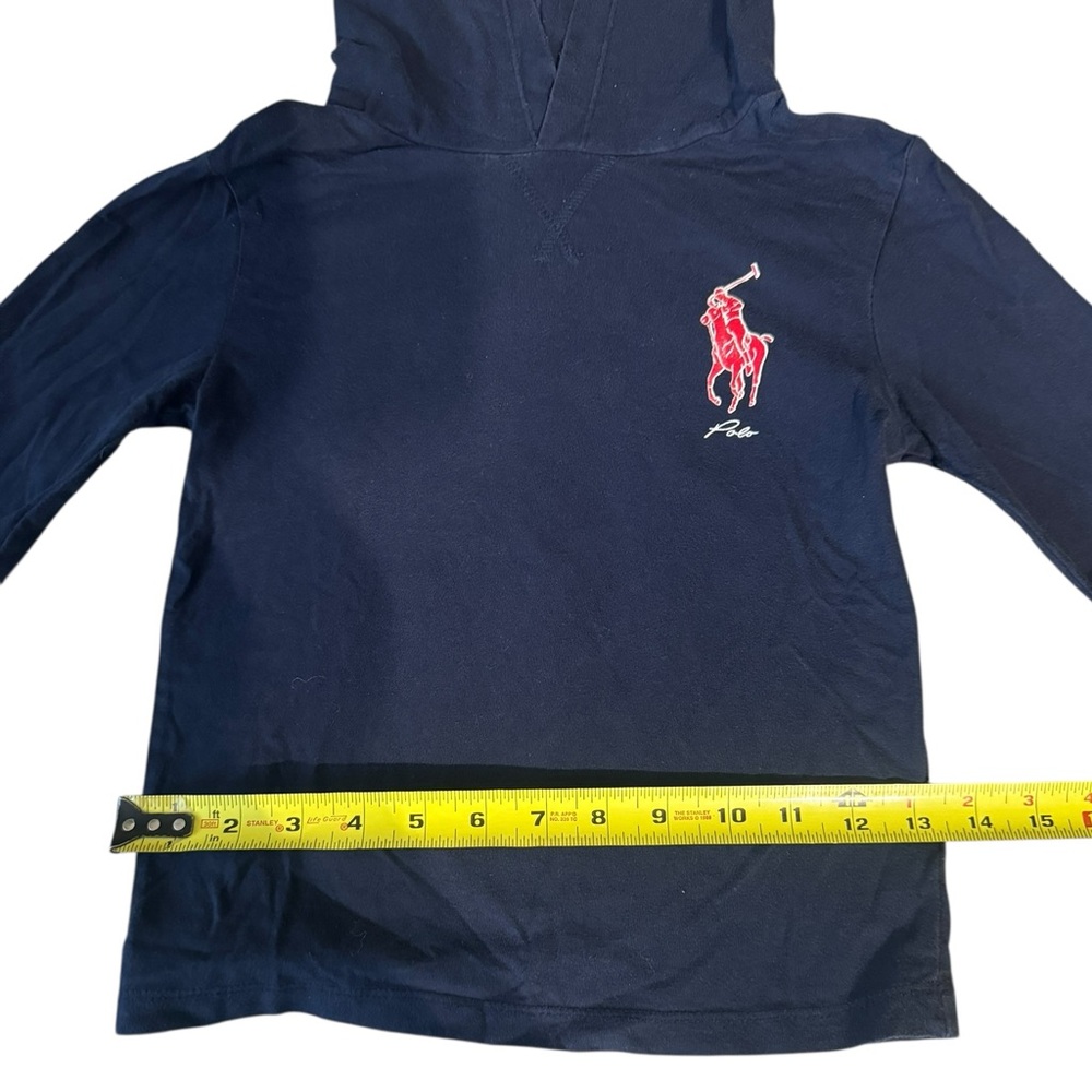 Polo Ralph Lauren Kids Navy Hoodie Multicolor Pony Print Size 6 - Picture 3 of 7